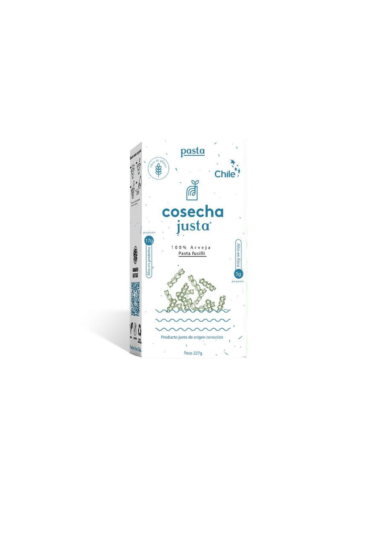 Pasta fusilli arveja 227 gr Sin gluten Cosecha Justa
